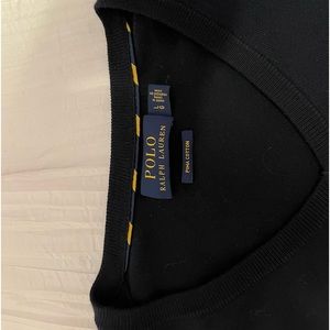 Polo by Ralph Lauren Pima Cotton V-neck Navy Blue Large sweater.